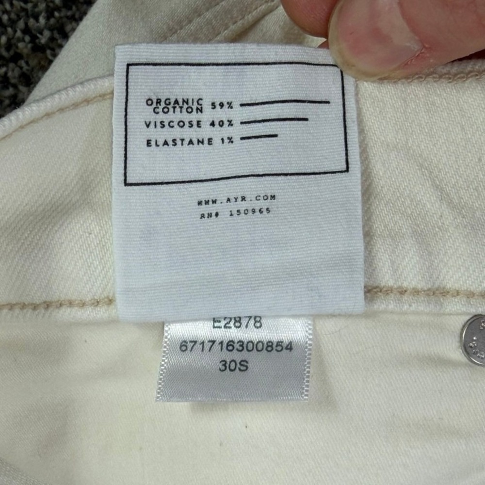 AYR The Secret Sauce Wide Leg Jeans Off White Cream High Rise Size 30S USA Made - Picture 8 of 13